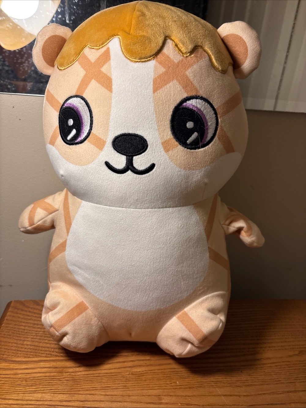 Mariah Elizabeth Peach Plush Bear with Purple-Accented Eyes